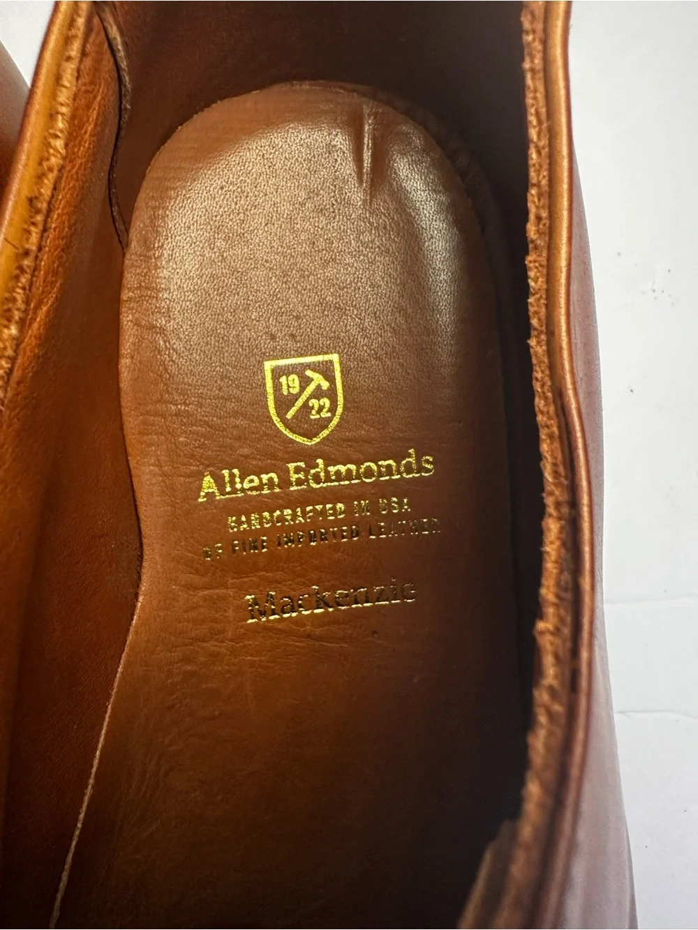 Allen Edmonds Men’s Mackenzie Whiskey Leather Medallion Toe Oxford Shoes-Size 11